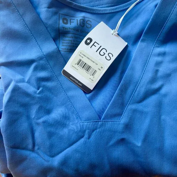 FIGS Kasma 3 pocket scrub top, blue (M) NWT - Picture 4 of 4